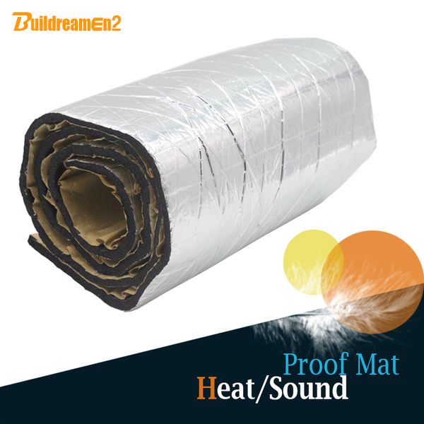 

buildreamen2 32" x 40" car aluminum foil heat insulation sound proof mat deadening anti noise for car door trunk ceiling cockpit