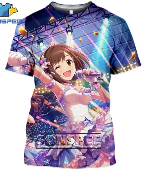 

мода аниме tshirt мужчины женщины идол смешные hip hop sexy girl tshirt 3d print master уличная t shirt harajuku рубашки k1372, White;black