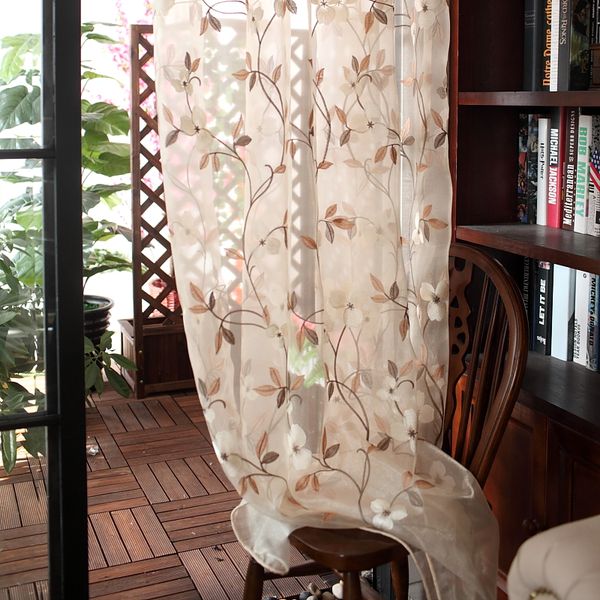 

american country flax bedroom curtain with pure colored window screen