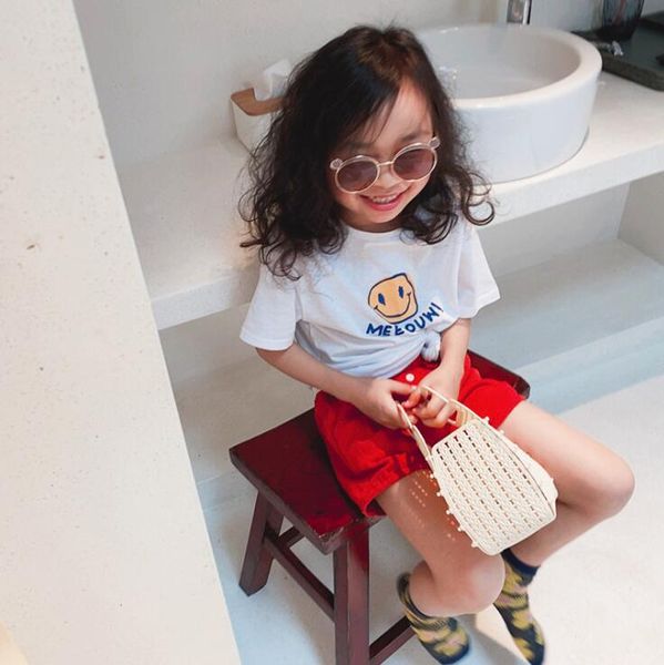 

2020 new girls t-shirt summer short sleeve cotton fashion girls 2-7t ho971, Blue