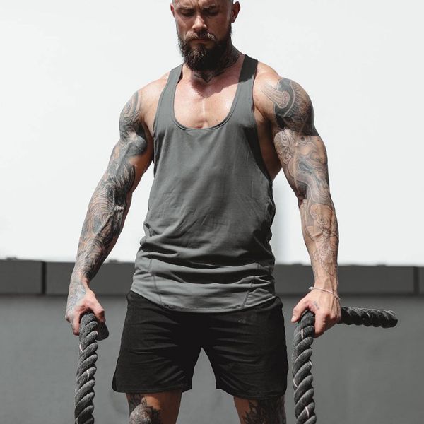 

summer fitness vest running training t-shirt men loose and breathable sleeveless sport quick dry, White;black