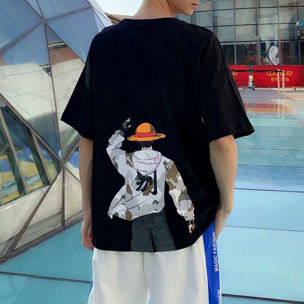 

one piece t shirt japanese anime shirt men t-shirt luffy t shirts clothing tee shirt printed tshirt short sleeve tee, White;black