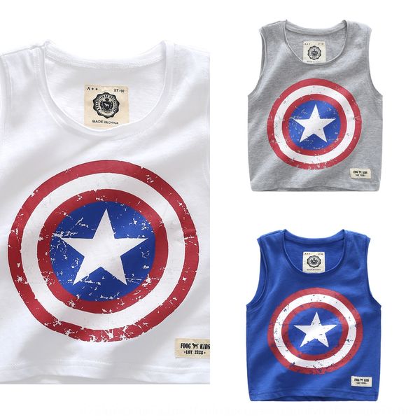 

b17143 style clothing men's armless pure cotton captain children's vest children's clothing america vest, Blue