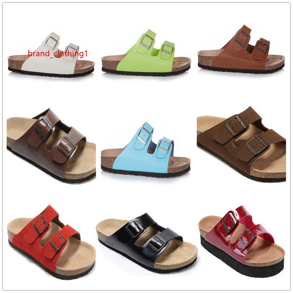 

fashion brand arizona men flat heel slipper women multaicolor summer casual shoes buckle genuine leather wholesale