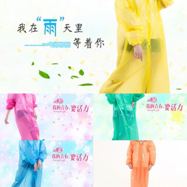

peva raincoat thickened and increased walking jumpsuit disposable cloak body clothes body clothes raincoat poncho, Red;brown