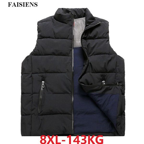 

faisiens men vests coat warm thick plus large size 6xl 7xl 8xl winter loose vests black 5xl sportwear 52 cotton-padded waistcoat, Black;white