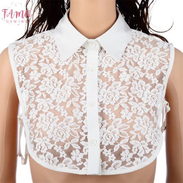 

рубашка поддельный воротник белый amp; черный кружевной съемный воротник блузка женские топы рубашка хлопок поддельные воротники женская оде, White