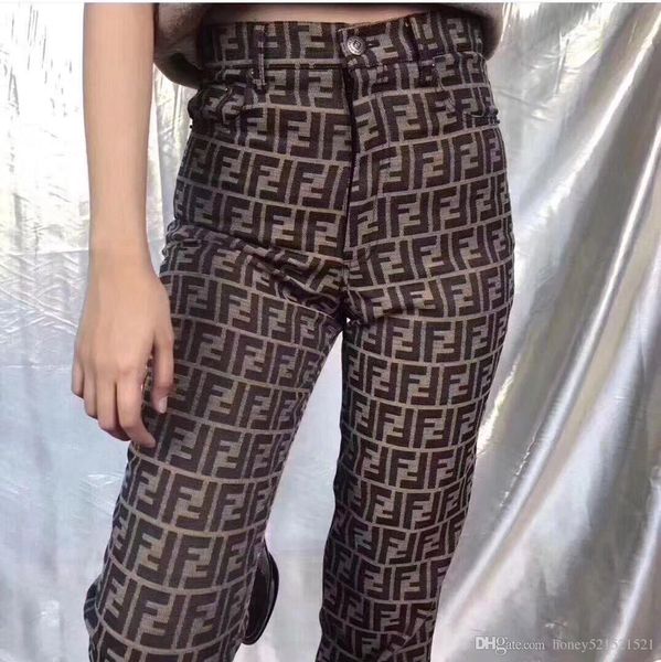 

2019 european new de ign women 039 high wai t double f letter print color block ca ual long pant trou er  l xl, Black;white