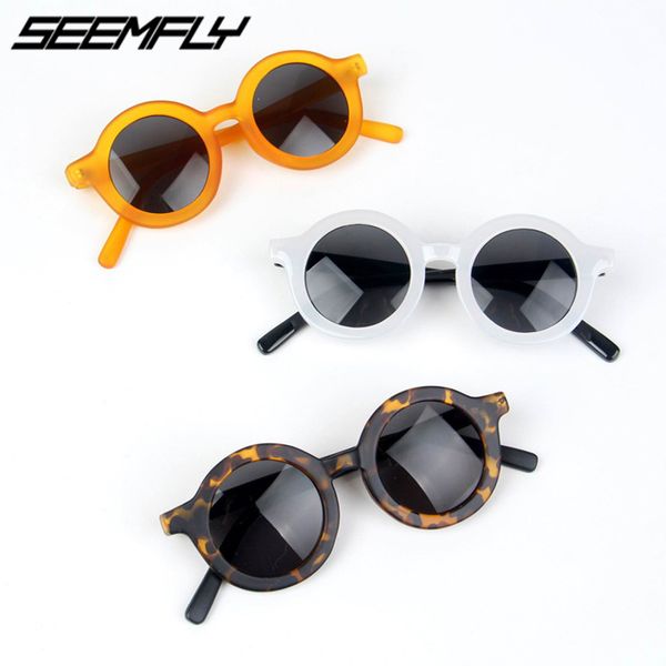 

seemfly new fashion round kids sunglasses girls boys children goggle baby anti-uv sun glasses shades uv400 eyewear eyeglasses, Blue