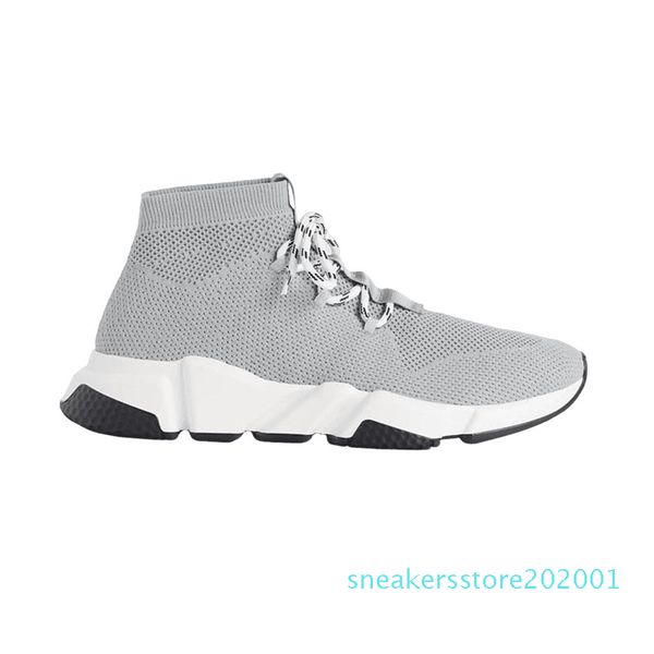 

2019 men women designer socks shoes speed trainer lace up mid black white yellow fashion mens trainers casual platform sneakers s01