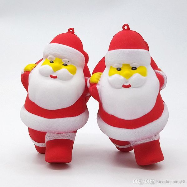 

squishy christmas santa claus 12.5cm huge slow rising soft squeeze cute cell phone strap gift stress children toys decompression toy t505
