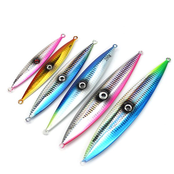 

3pcs 60g 80g 120g 150g 200g 250g 300g slow jig spoon lure saltwater metal jigging sea/boating fishing baits