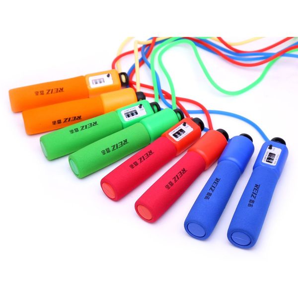 

rubber counting jump rope with soft sponge anti skid handle for sports match examination exercise fitness weightloss
