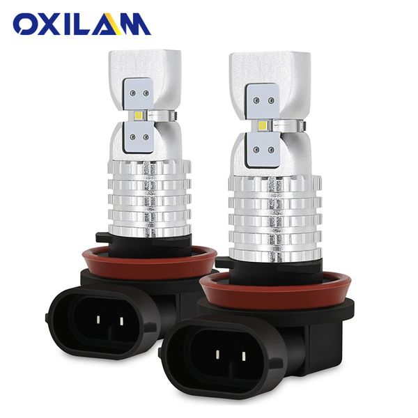 

oxilam 2pcs h11 h8 led fog light bulb h9 6000k 1500lm car driving daytime running light auto drl lamp bright white 12v 24v