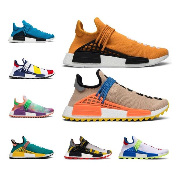 

человеческий race trail pharrell williams мужчины женщины кроссовки темно-розовый ботаник черный черный белый желтый красный nerd спорта на