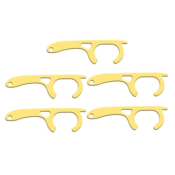 

5x hand hygiene brass door opener elevator button press cabinet handle grip