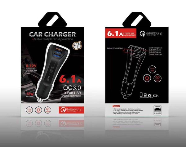 

qc3.0 новый автомобиль быстрое зарядное устройство 3 usb port car change charger устройство быстрой зарядки автомобиль один для трех автомоб