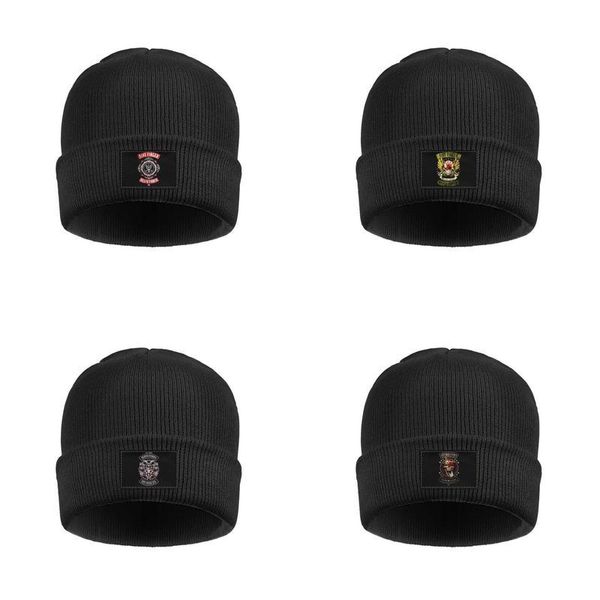 

fashion five finger death punch wrong side of heaven winter ski watch beanie hat roll hats got your six sign design usa logo the way of, Blue;gray
