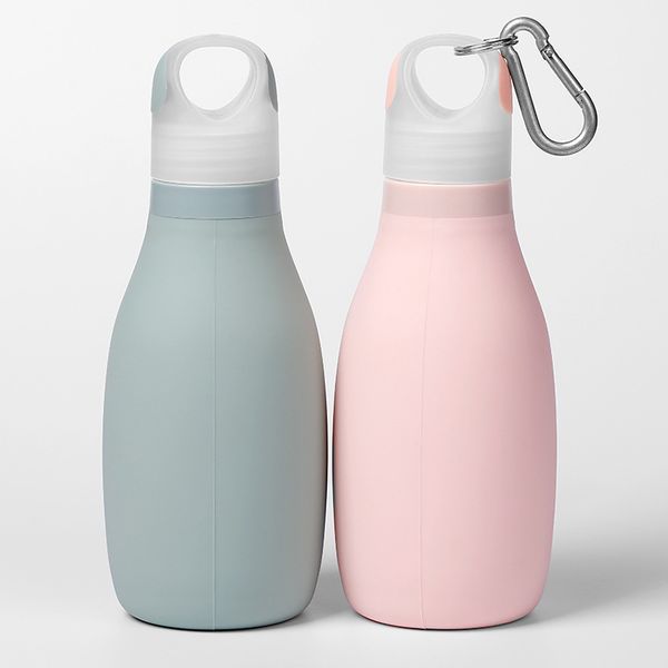 

folding silicone water bottle collapsible water bottle for kids leak-proof water bottle for sport outdoor