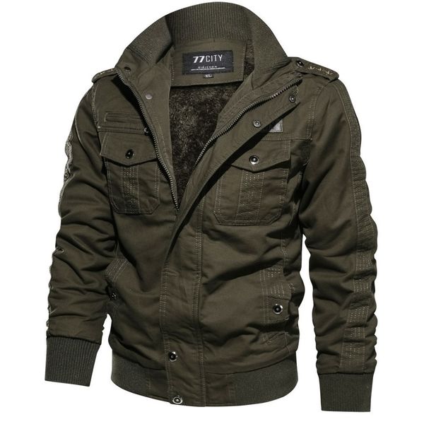 

zogaa men jacket winter cotton warm jacket coat outdoor pilot army air overcoat force army cargo jaqueta m-6xl, Black;brown