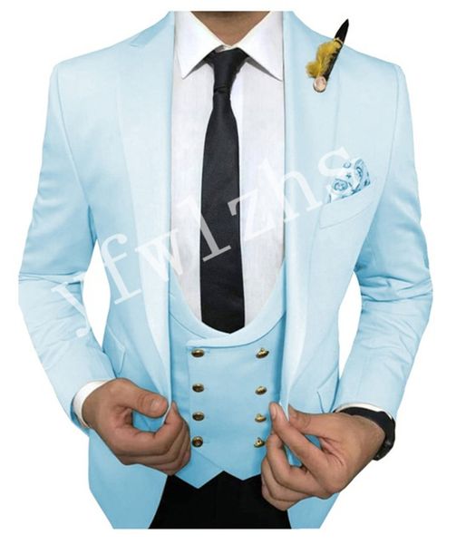 

handsome one button groomsmen peak lapel groom tuxedos mens wedding dress man jacket blazer prom dinner suits (jacket+pants+tie+vest) w63, Black;gray