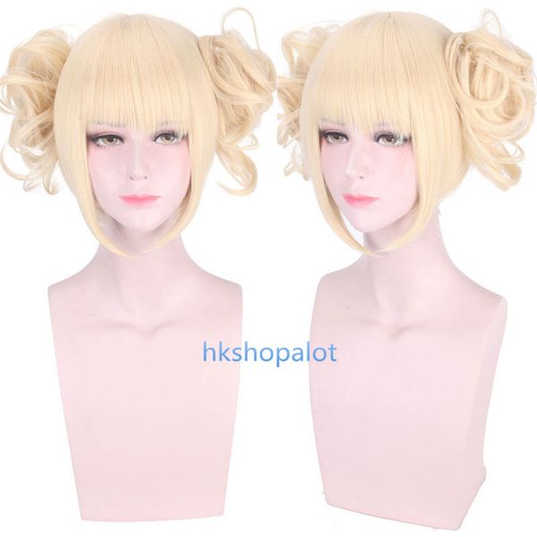 

my hero academia boku no hero academy himiko toga short blonde cosplay wig, Black