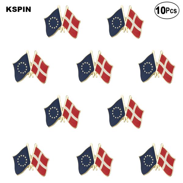 

eu & denmark lapel pin flag badge brooch pins badges 10pcs a lot, Gray