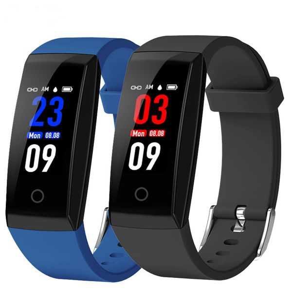 W8 OTA Monitoraggio automatico della frequenza cardiaca Smart Bracciale Tracker Smart Watch Scherma di colore Smart Wristwatch per iPhone Android Watch