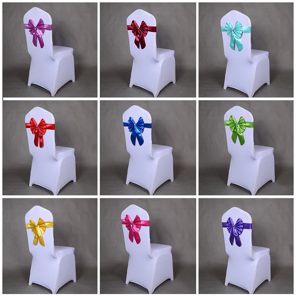 

wholesale 50pcs/lot red/blue 16 color pu rabbit bow tie chair cover sash bands for wedding party birthday banquet decoration
