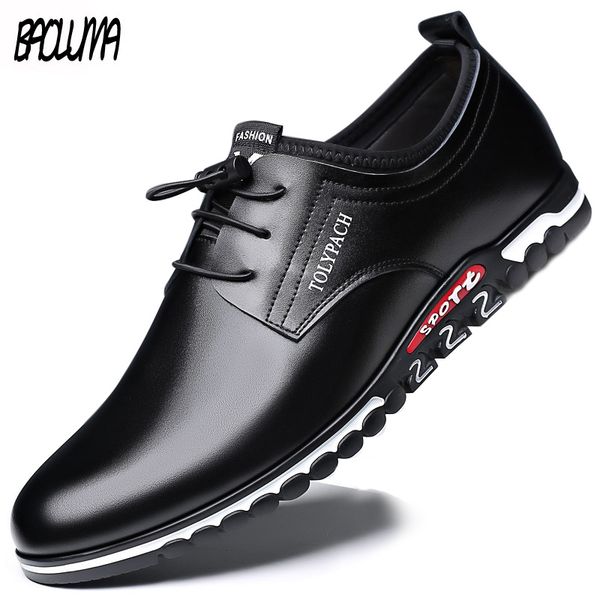 

men casual shoes genuine leather men's loafers moccasins fashion mens dress shoes breathable slip on black driving