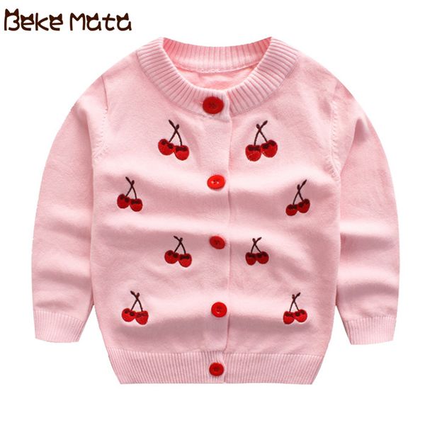 

beke mata baby sweater for girls spring 2019 cherry toddler girl cardigan kids clothes knitted children sweaters for 2-7 years, Blue