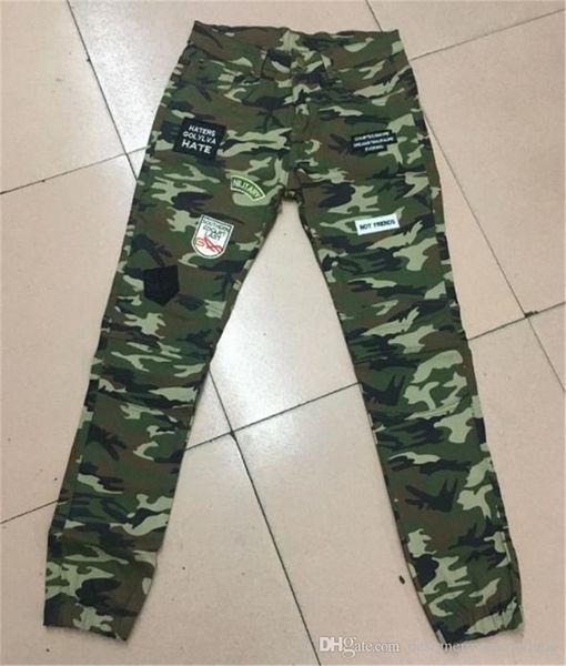 

camouflage skinny mens long stretch jeans patches mens pencil pants fashion cool army green mens trousers, Blue