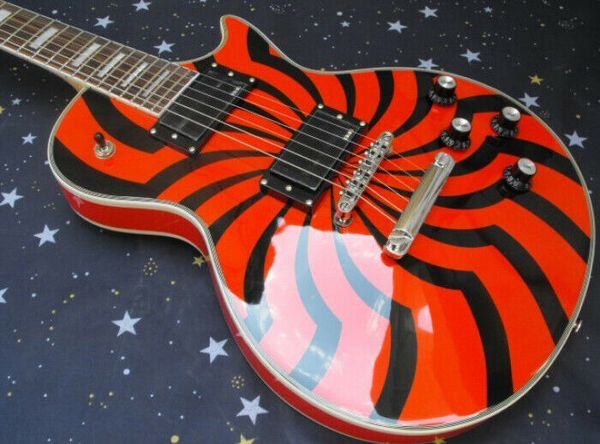 

Cu tom orange buzz aw zakk wylde ignature lp electric guitar hipping