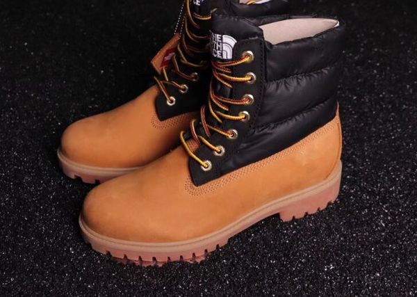 

Factory Original Box mens Timber 6 inch Boots f562 x The NorthFaces 18aw super yellow hiking and Work boots f562 Mountaineering shoes