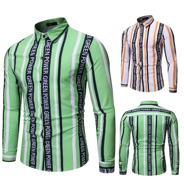 

camisa masculina new style for men in autumn and winter green fashion printed long sleeve shirt blouse 19aug23 p30, White;black