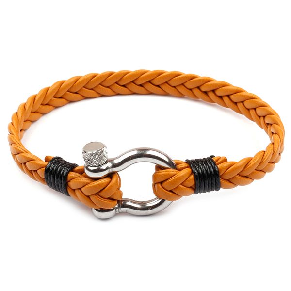 

горячий простой многоцветный плетеный кожаный браслет мужчины женщины шарм handmade браслет ювелирных изделий способа лучезапястного сустава, Black