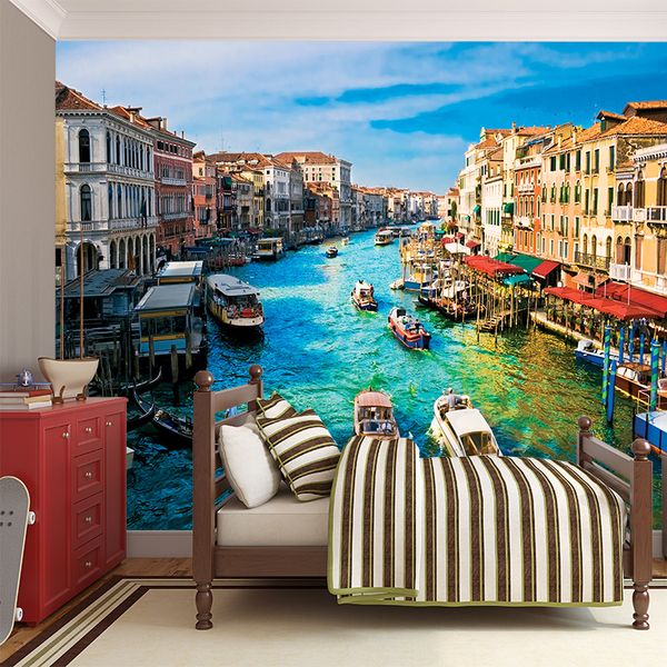 

3d large murals custom landscape city streetscape murals wallpaper personality wallpaper restaurant wall decor