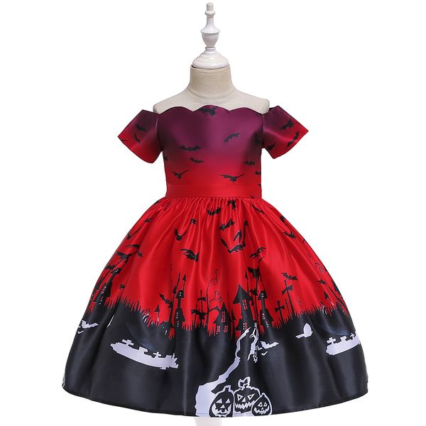 

halloween party show playing costumes kids children cartoon clothes for performance all saints day girls cosplay dresses gowns, White