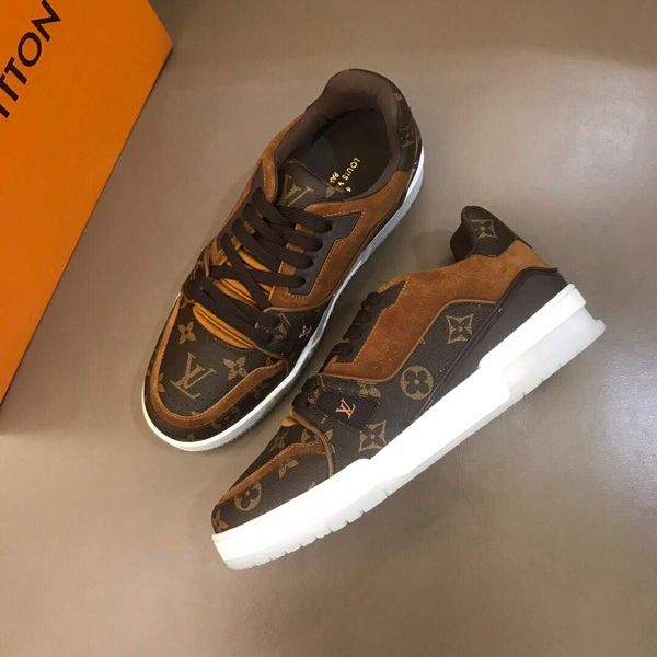 

2020 luxury designer men shoes fashion women sneakers party platform dress shoes leather patchwork color chaussures casual trainers rd78, Blue;gray