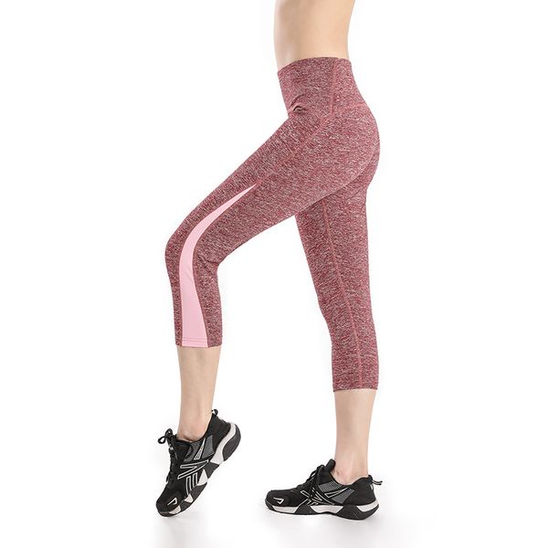 

east hong women's elastic yoga gym legging capri fitness running sports pants, Black;blue