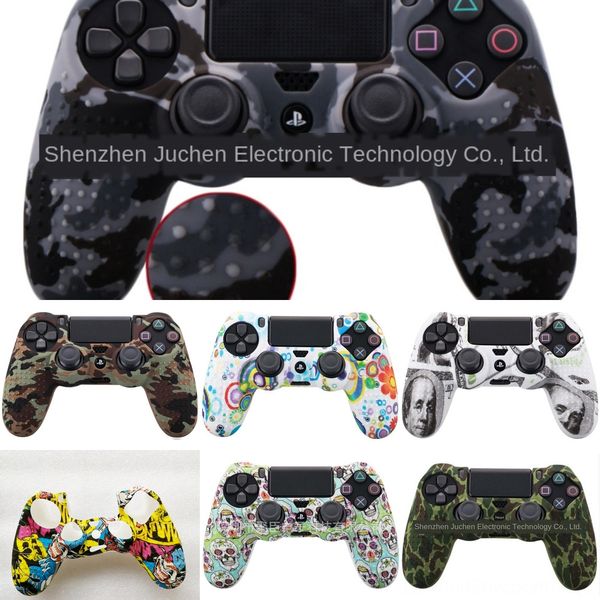 

j9zhk slim gamepad cover case skin for dualshock 4 ps4 ps4 pro silicone console controller &stick cover caps anti-slip joystick grip