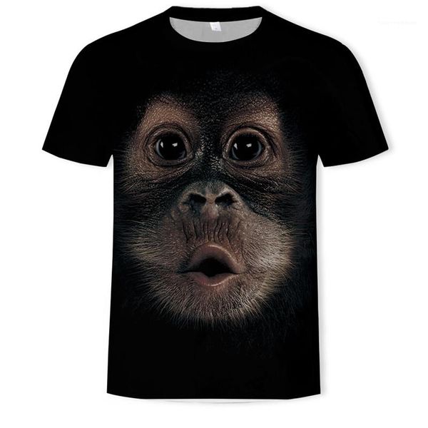 

tshirts summer fashion mens clothes 3d monkey print designer mens tshirts crew neck casual short sleeve, White;black