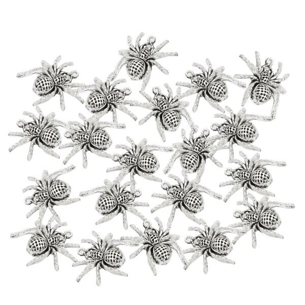 

10 pieces antique spider crafts pendant for jewelry making diy crafts, Silver