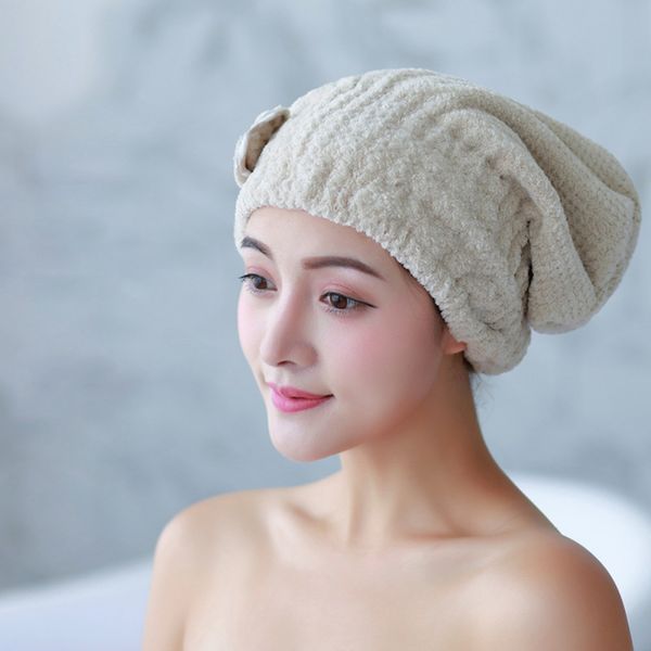 

turban shower cap quickly dry hair shower hat microfiber hair bonnet wrapped towel caps bathroom accessories