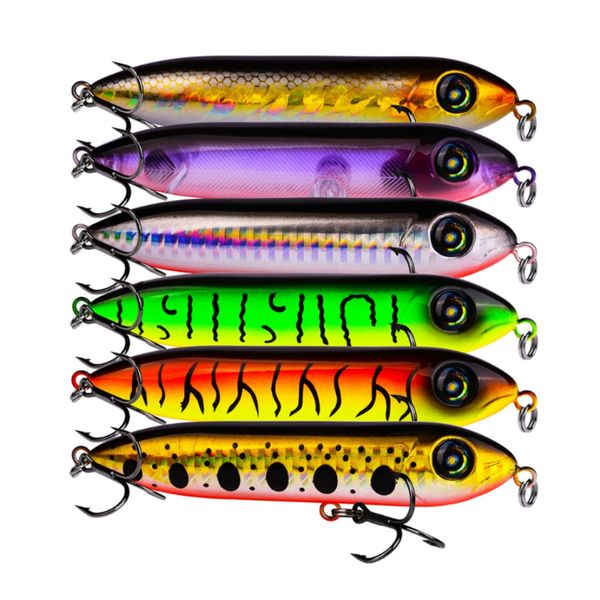 

1pcs snake head pencil bait 8 colors 10cm/11.5g fishing lure floating crankbait sea bass pike ater 3d eyes plastic wobbler