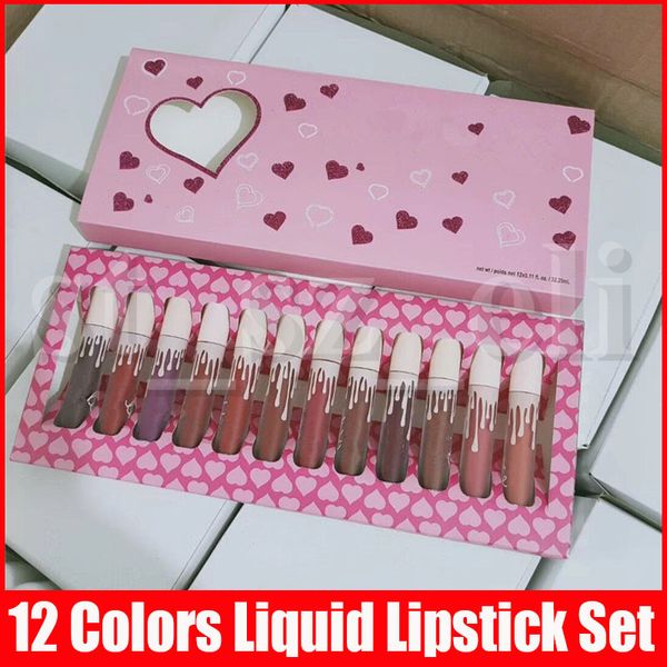 

Макияж для губ New Set Я хочу все 12 цветов Lipgloss Set Matte Liquid Lipstick Shimmer Lip Gloss Kit