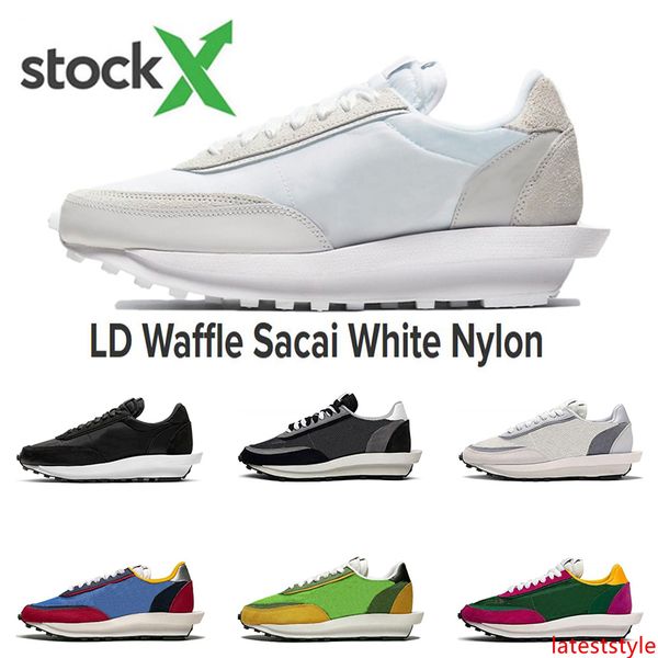 

2020 stock x ld waffle sacai white nylon fashion running shoes for men green gusto pine green varsity bule summit sports sneakers trainers