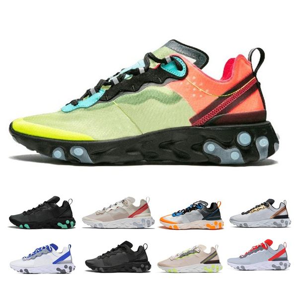 

epic react element 55 87 running shoes for men women triple black royal tint metallic gold mens trainer sports sneakers runners