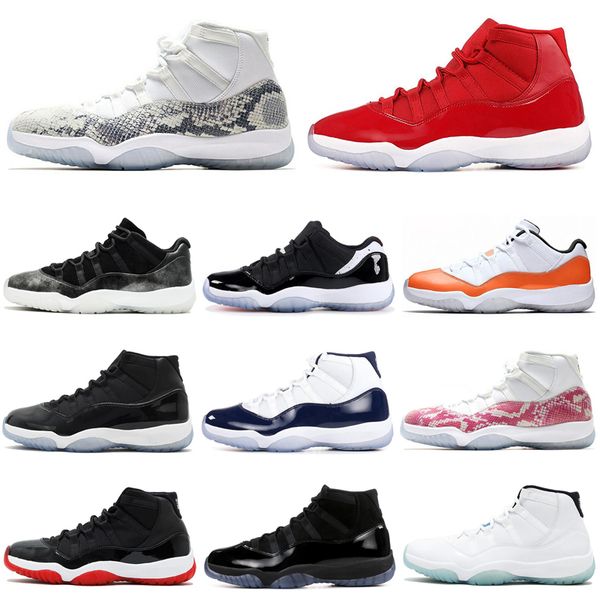 

metallic silver men basketball shoes jumpman 11 bred 2019 11s space jam concord gamma blue mens trainers athletic sports sneakers 5.5-13, White;red