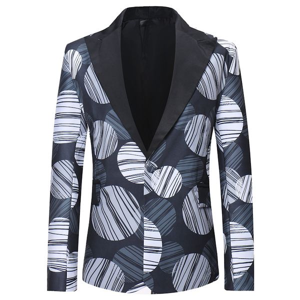 

men blazer suit jacket slim fit wedding dot print suits frock coat plus size casual men elegant formal party dinner jackets, White;black